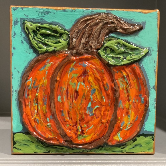 D.Gordon Art Other - 🔴TEXTURED PUMPKIN PAINTING🔴ORIGINAL ART🔴